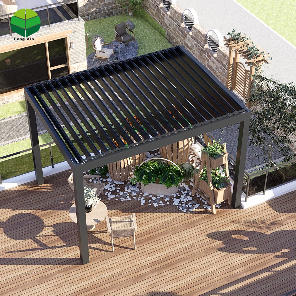 Customizable Motorised Patio Covers Garages, Canopies & Carports Pergola Metal Bioclimatic Aluminum Backyard Automatic Outdoor