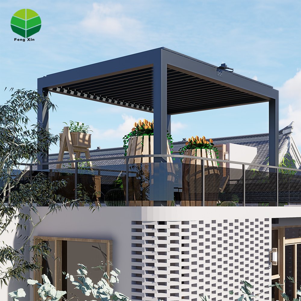 Customizable Motorised Patio Covers Garages, Canopies & Carports Pergola Metal Bioclimatic Aluminum Backyard Automatic Outdoor