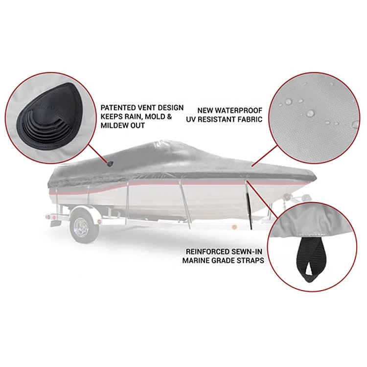 Custom Polyester BOAT COVER for T-TOP BOATS Fits 23-24FT LENGTH up to 106" WIDTH