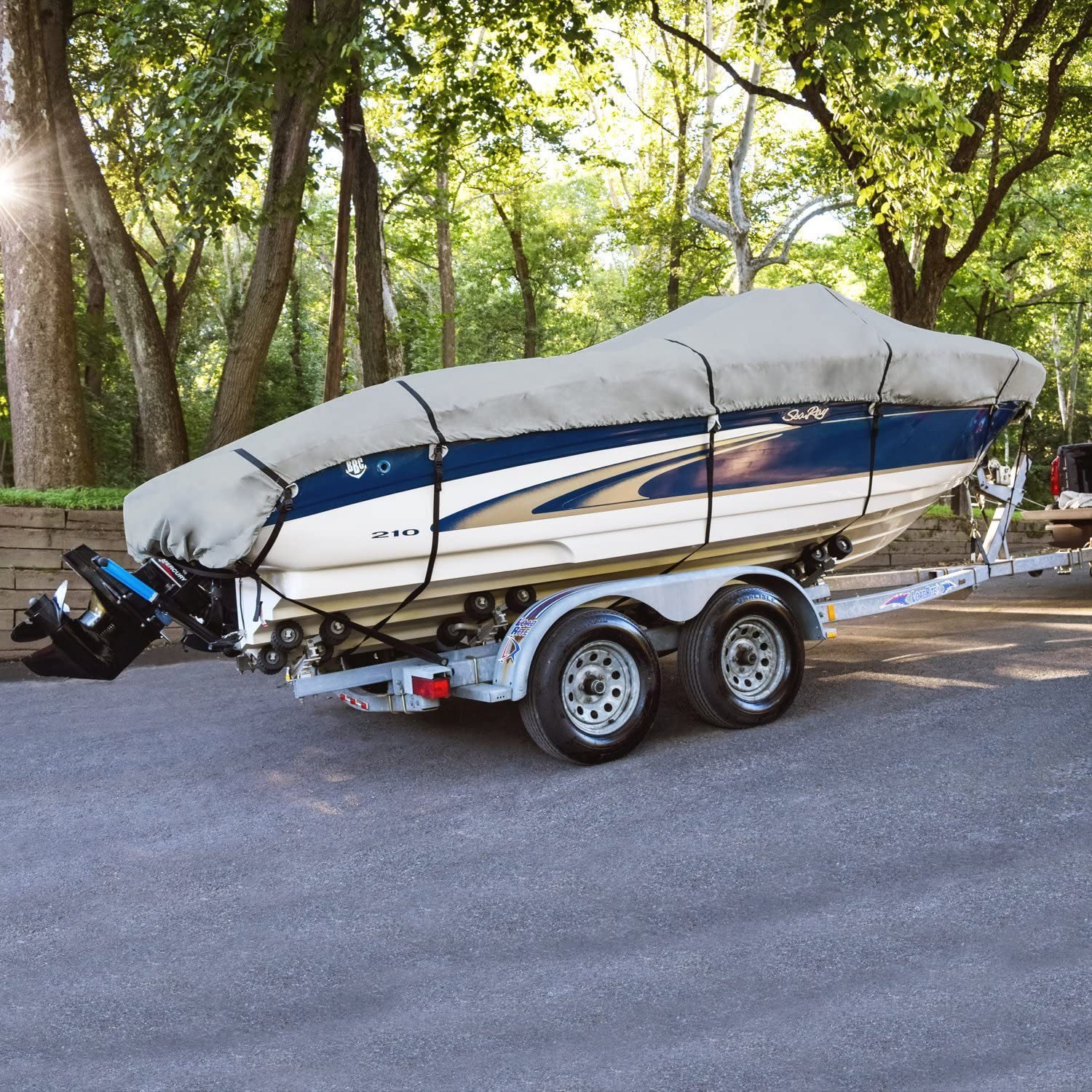 Outdoor Yacht Dust Cover 600D Rainproof Speedboat Boat Cover Sunproof Trailer V-Hull Cover
