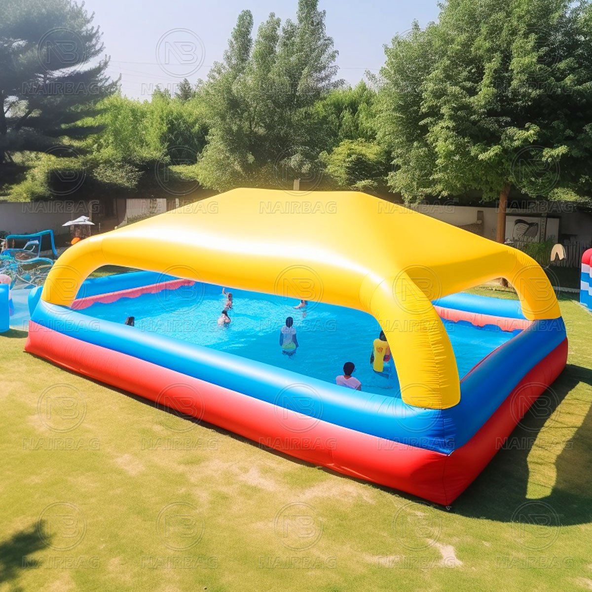 Inflatable Swimming Pool Cover Outdoor Yard Water Games Water Ball Water Hand-Cranked Boat Roller Ball Inflatable Pool Toys