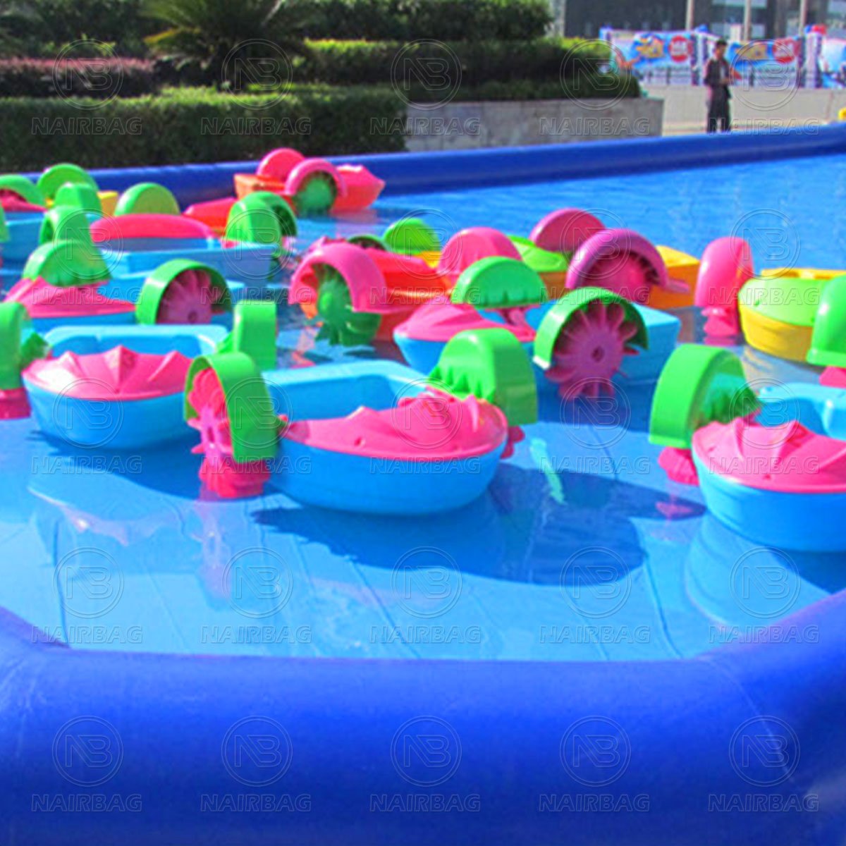 Inflatable Swimming Pool Cover Outdoor Yard Water Games Water Ball Water Hand-Cranked Boat Roller Ball Inflatable Pool Toys