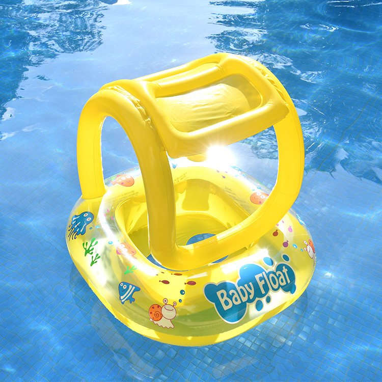 Factory Price Inflatable Baby Swim Float Canopy Kids Swimming Waist Trainer Fish Baby Seat Animals Baby Safety Seat Pool
