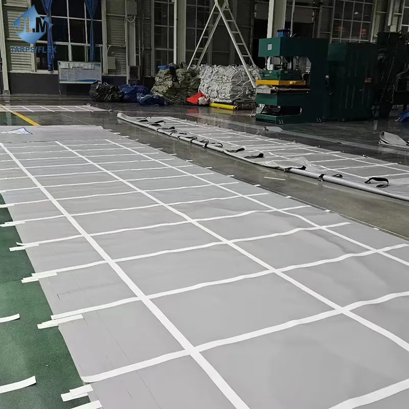 Laminated Double Silver PVC Tarpaulin Roll 900 950 GSM Fabric for Truck Side Curtain Dual Lacquered and Customizable
