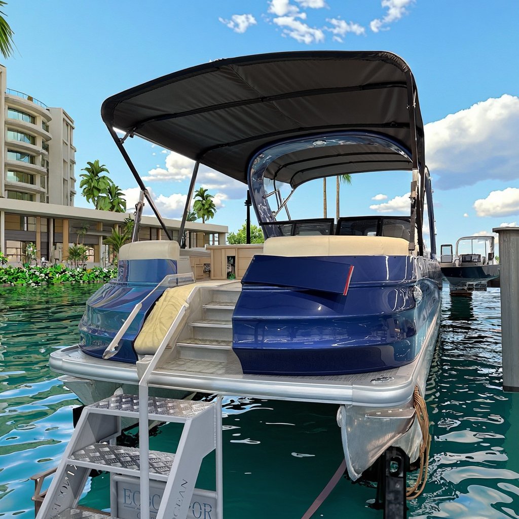 Kinocean 22ft Luxury Fiberglass Sport Pontoon Boat with Beautiful Interior and Exterior Yacht Type Product