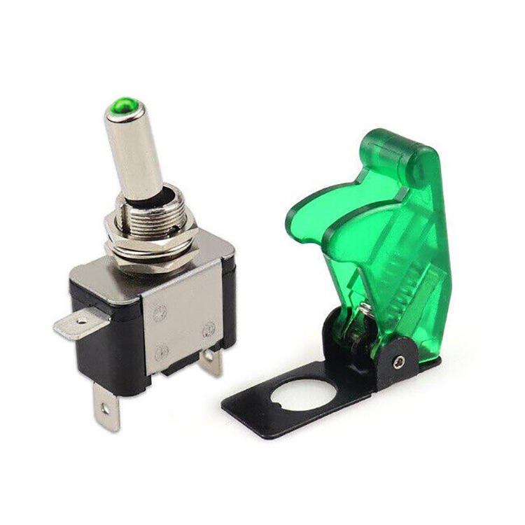 12V 20A Illuminated LED ON-OFF with Cover Red Blue Green Yellow Car Toggle Switch