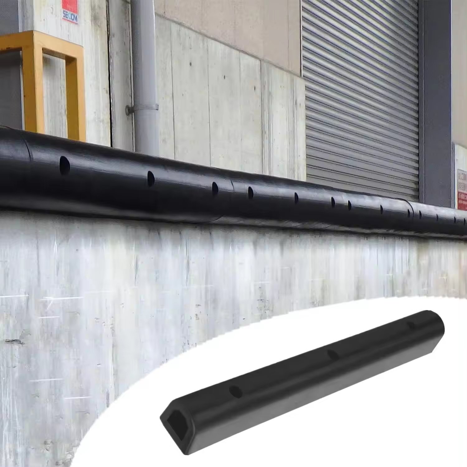 Durable D-Shaped Extruded Rubber Bumper for Trucks Trailers EPDM Strip Pattern Durable Dock Bumper for Equipment Delivery Bays