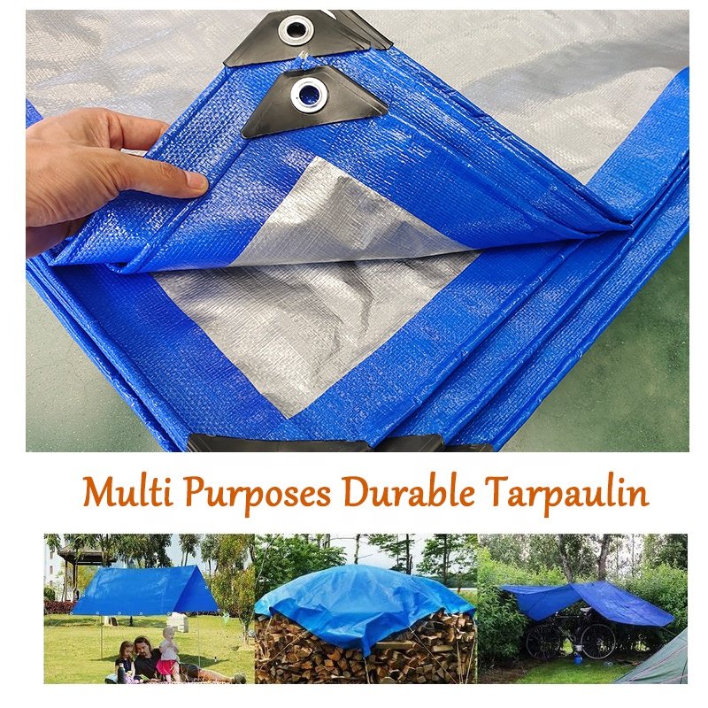 GRS CE Custom Tarps 12x20 15*15 10x10 Waterproof Tirpal PE Tarpaulin for Truck Cover and Cargo Storage Tarps