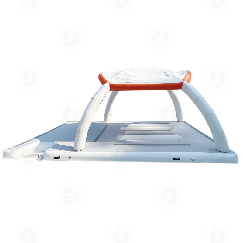 Inflatable Water Trampoline Floating Platform with Canopy Island Floating Dock