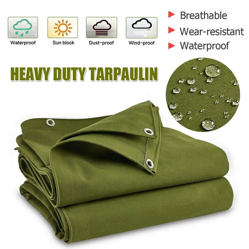 Hot Sale Heavy Duty Canvas Tarpaulin Durable Canvas Cloth Covers for Car, Roof, Boat, Camp, Canopy, Woodpile