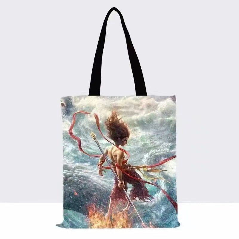 Sublimation Shopping Bag Large Size Canvas Linen Shoulder Bags Shopping College Custom Printed Logo Women Recycle Shopping Bag