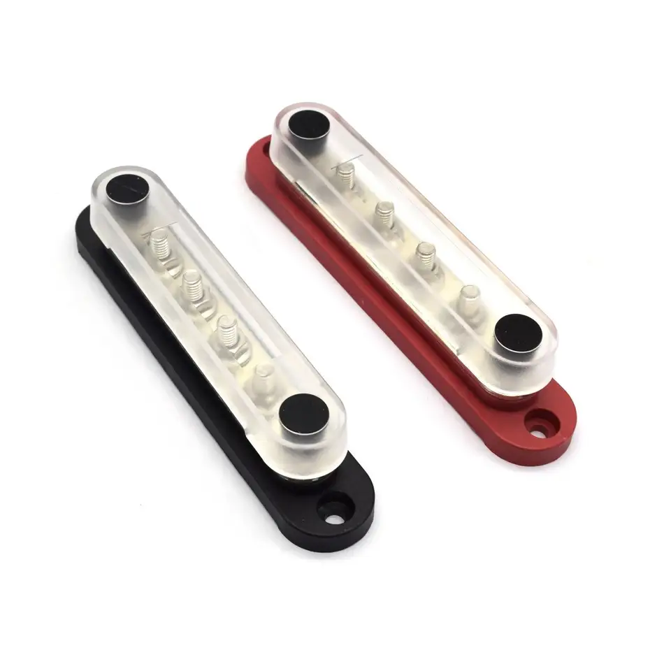6 X M8 Heavy-duty Busbar Bus Bar 100A 200A 300A Terminal Block With Cover for Car Marine Boat Car
