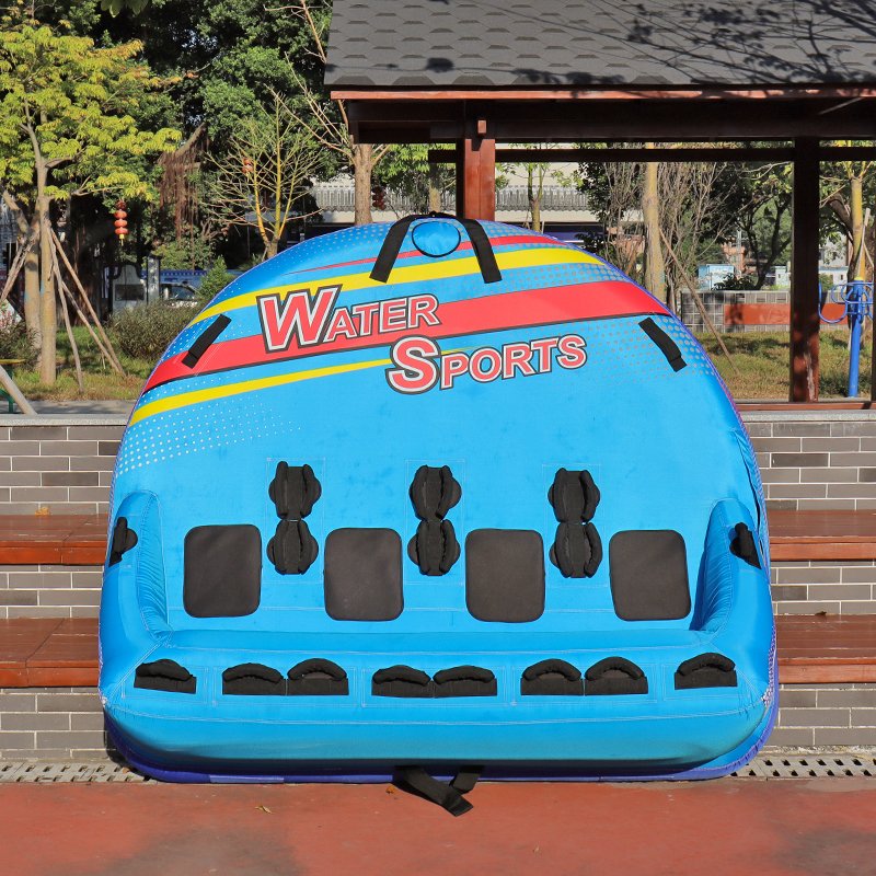 4 Person Watersports Towable Tubes for Boating, Large Nylon Cover Towable Boat Tube with Back Rest for Men and Women