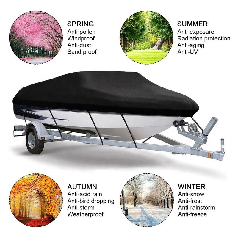 Feitine Boat Cover Fishing Boat Waterproof Boat Cover with Storage Bag up to 16ft-18.5ft Long X 94" Wide