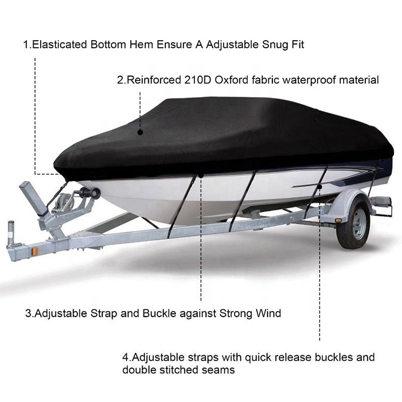 Feitine Boat Cover Fishing Boat Waterproof Boat Cover with Storage Bag up to 16ft-18.5ft Long X 94" Wide
