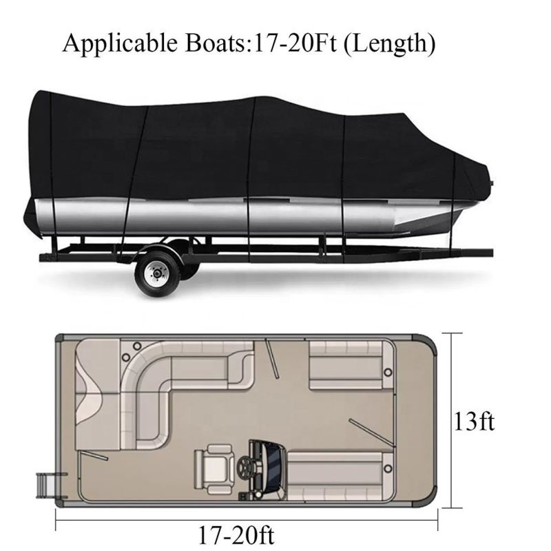 Feitine Boat Cover Fishing Boat Waterproof Boat Cover with Storage Bag up to 16ft-18.5ft Long X 94" Wide