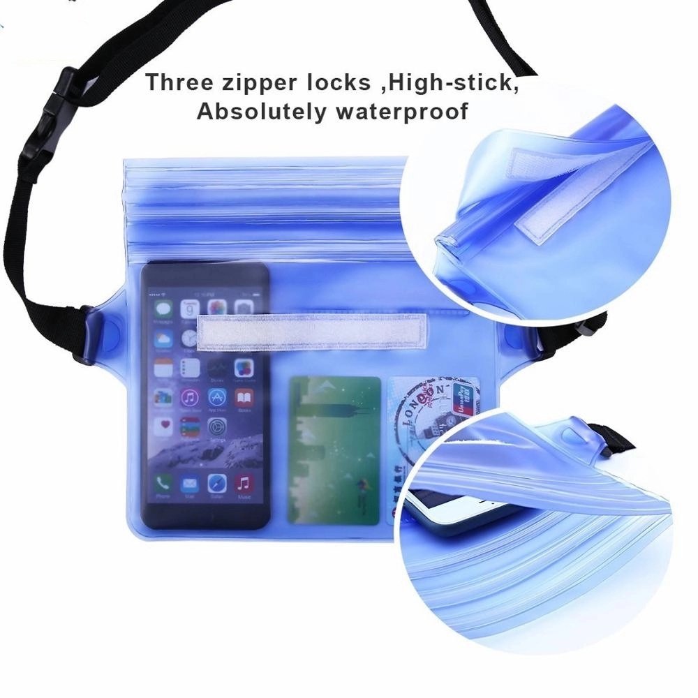 PVC Large Waterproof Phone Pouch Fanny Pack Floating Dry Bag Swimming Waist Bag Underwater Ski Drift Diving for iPhone