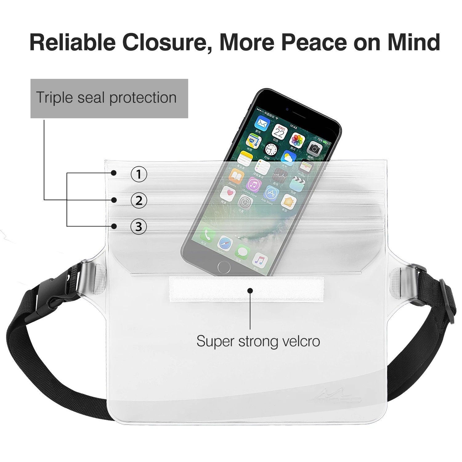 PVC Large Waterproof Phone Pouch Fanny Pack Floating Dry Bag Swimming Waist Bag Underwater Ski Drift Diving for iPhone