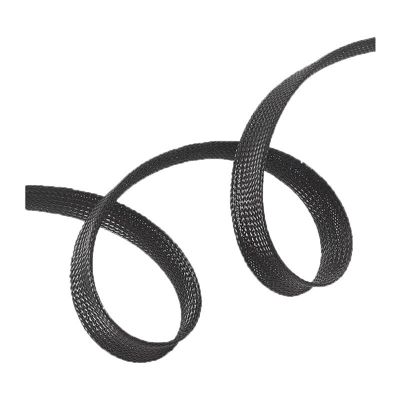 2 1/2 Black Insulated PET Expandable Braided Cable Scuff Sleeving Self-Closing Split PPS Cable Sleeves