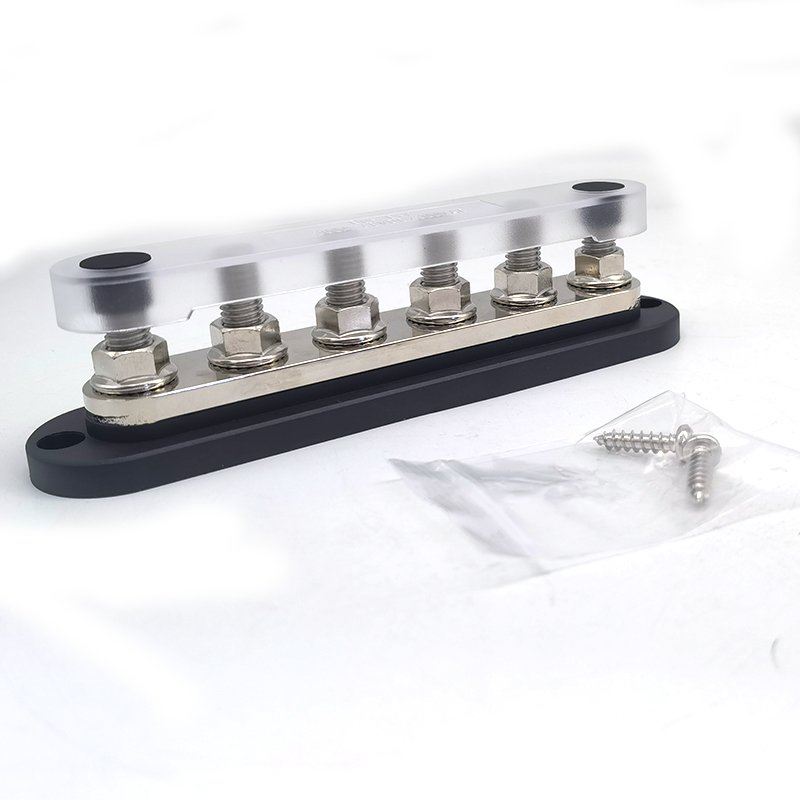 Stud Power Distribution Block Dusty Proof Cover DC 48V 300A Studs Positive Circuit Ground Bus bar Terminal for Car Boat Marine