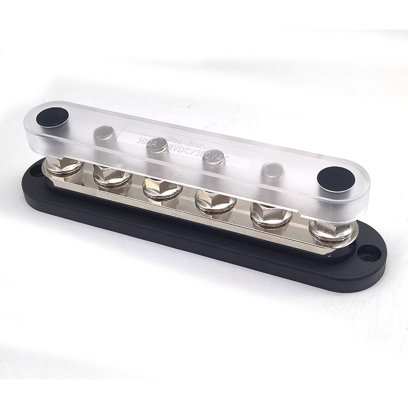Stud Power Distribution Block Dusty Proof Cover DC 48V 300A Studs Positive Circuit Ground Bus bar Terminal for Car Boat Marine