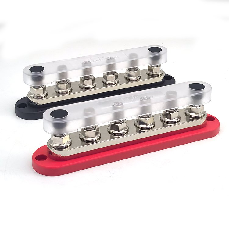 Stud Power Distribution Block Dusty Proof Cover DC 48V 300A Studs Positive Circuit Ground Bus bar Terminal for Car Boat Marine