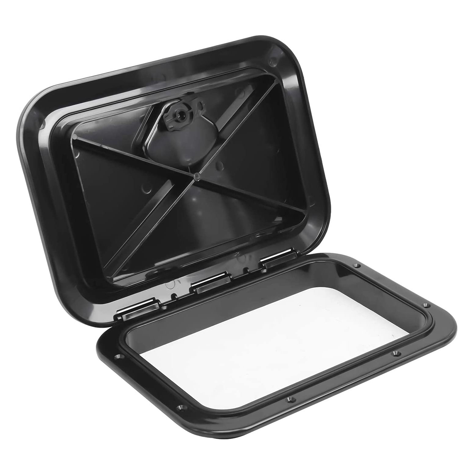 ABS Marine Square Boat Deck Hatch Boat Access Hatch in Black & White Colors