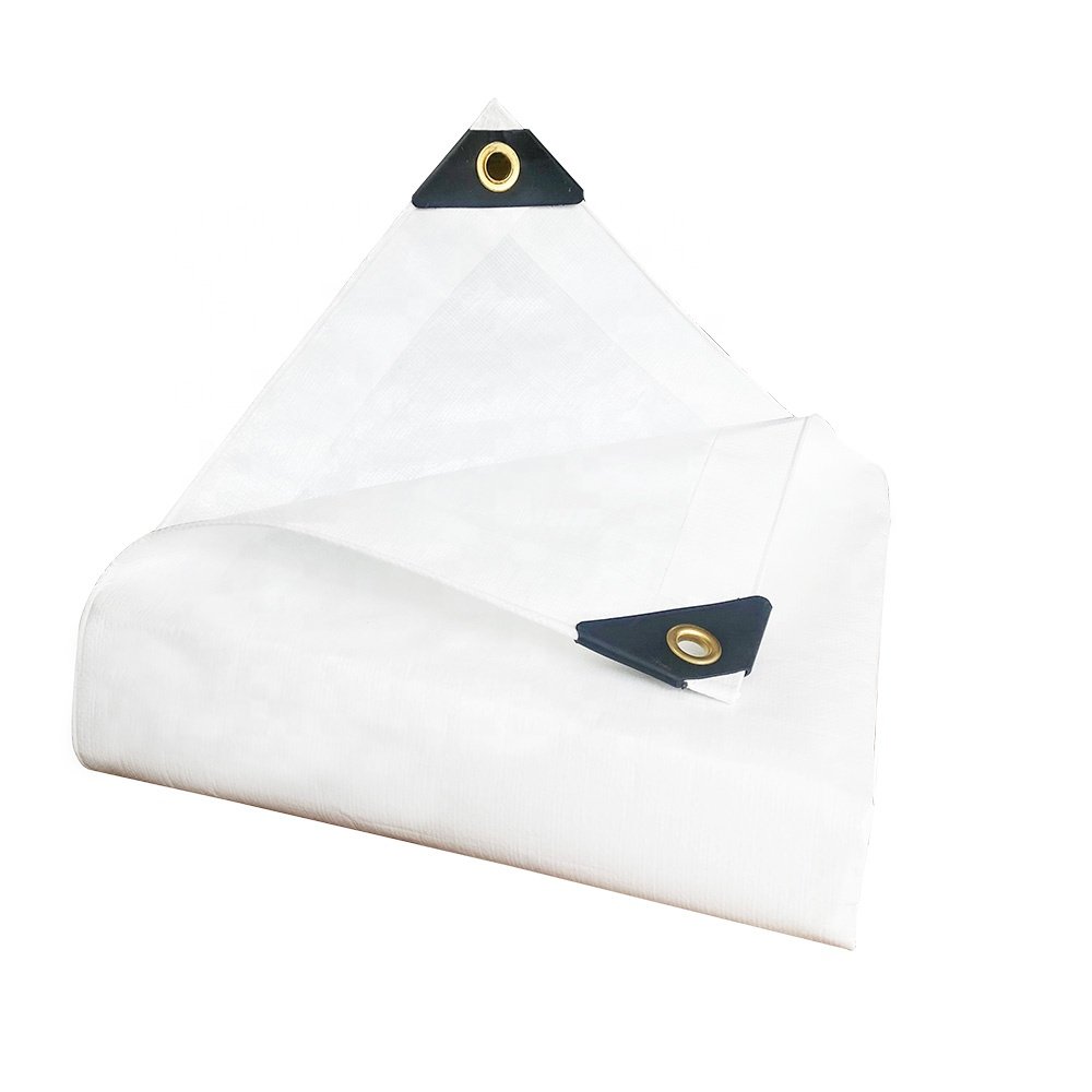 White PE Tarpaulin Fabric For Outdoor Use Cover For Rain SunfirewoodRoof Pool Boat Car