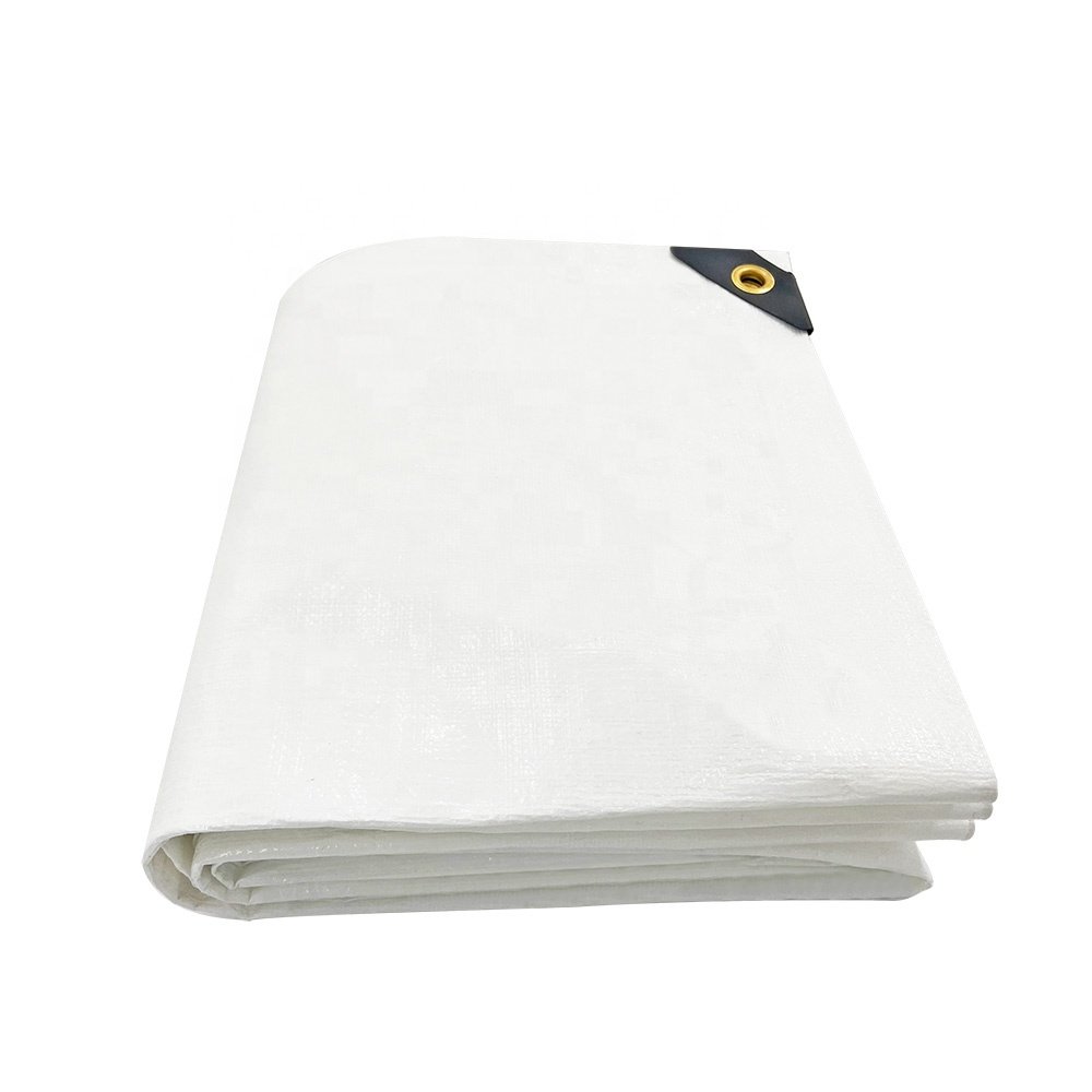 White PE Tarpaulin Fabric For Outdoor Use Cover For Rain SunfirewoodRoof Pool Boat Car