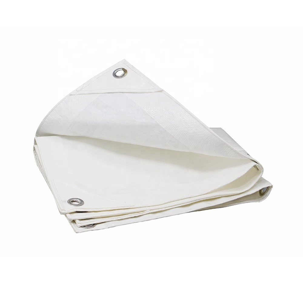 White PE Tarpaulin Fabric For Outdoor Use Cover For Rain SunfirewoodRoof Pool Boat Car