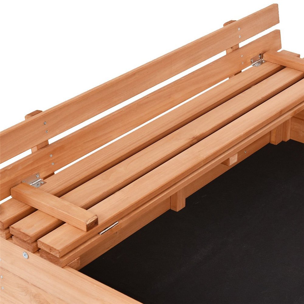 Kids Play House Outdoor Wooden Jungle Gym Playground Solid Wood Square Sandbox With Cover
