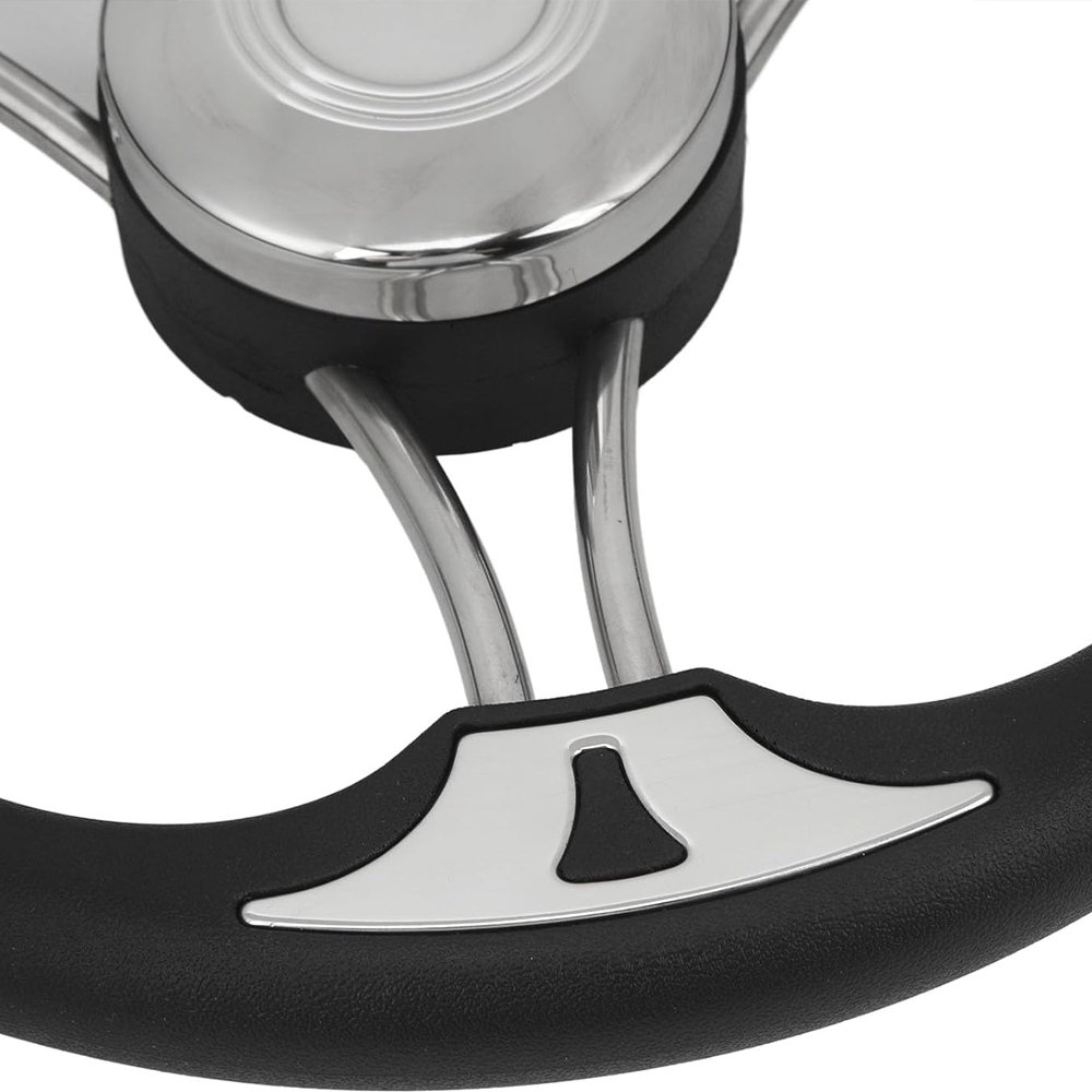 Boat Steering Wheel, 14 Inch 350mm Outer Diameter Heavy Duty Polished Rustproof Steering Wheel With Tapered Cover for Boat