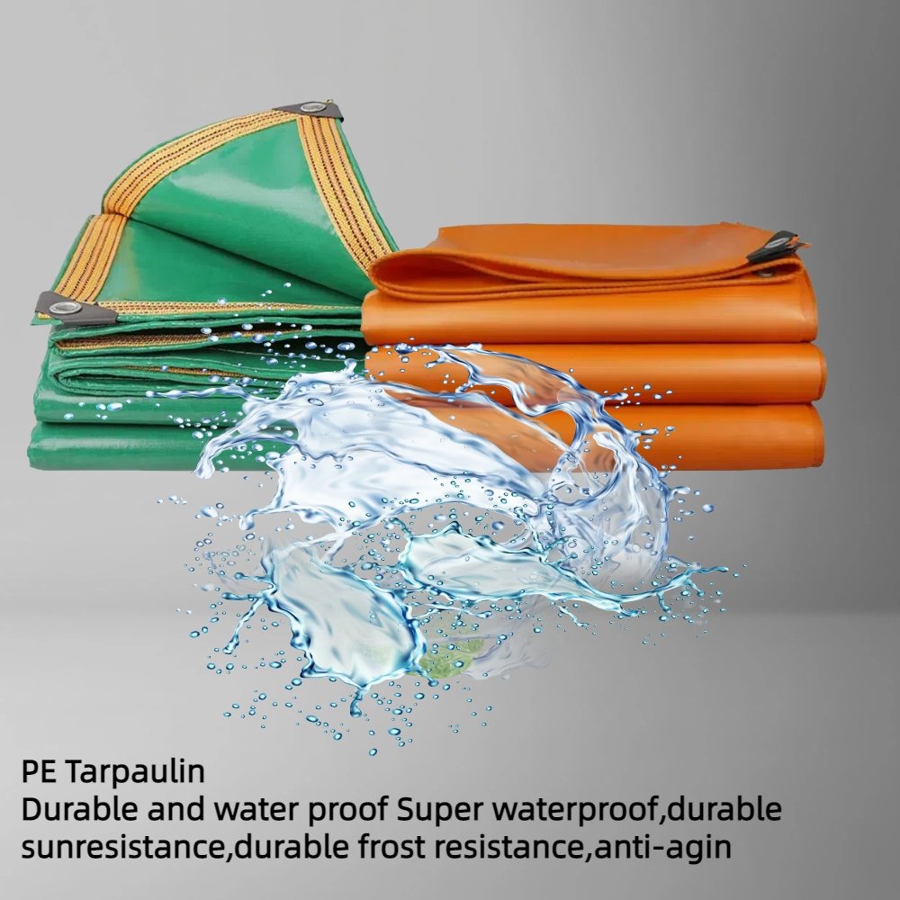 Heavyweight Outdoor Awning Sun Shade 200gsm Waterproof PE Tarpaulin Coated Water Resistant Camping Boat Truck Tarpaulin