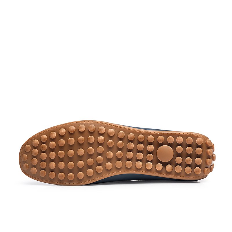 Men's Casual Leather Moccasin Gommino Driving Loafers Foldable Flat Slip-on Walking Sneakers Soft Gel PVC Insole Mesh Autumn
