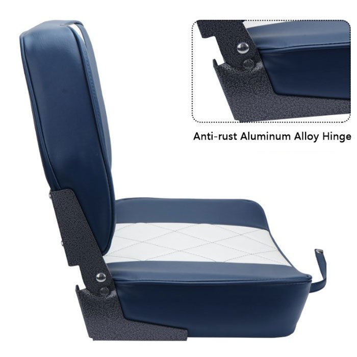 Soft Cushion Pu Leather Wrapped with Aluminum Alloy Hinge Marine Captain Chair Seat Foldable Anti-uv for Yacht or Fast Boat