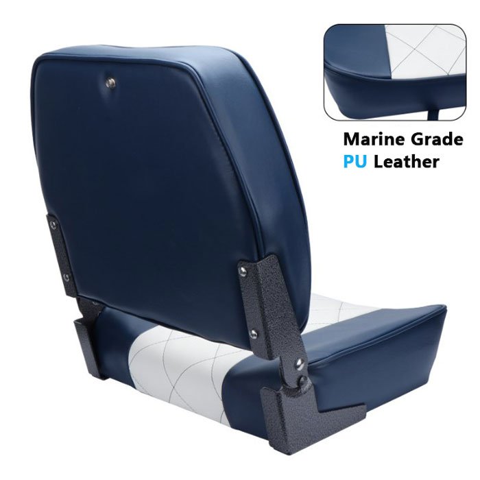 Soft Cushion Pu Leather Wrapped with Aluminum Alloy Hinge Marine Captain Chair Seat Foldable Anti-uv for Yacht or Fast Boat