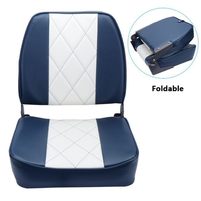 Soft Cushion Pu Leather Wrapped with Aluminum Alloy Hinge Marine Captain Chair Seat Foldable Anti-uv for Yacht or Fast Boat