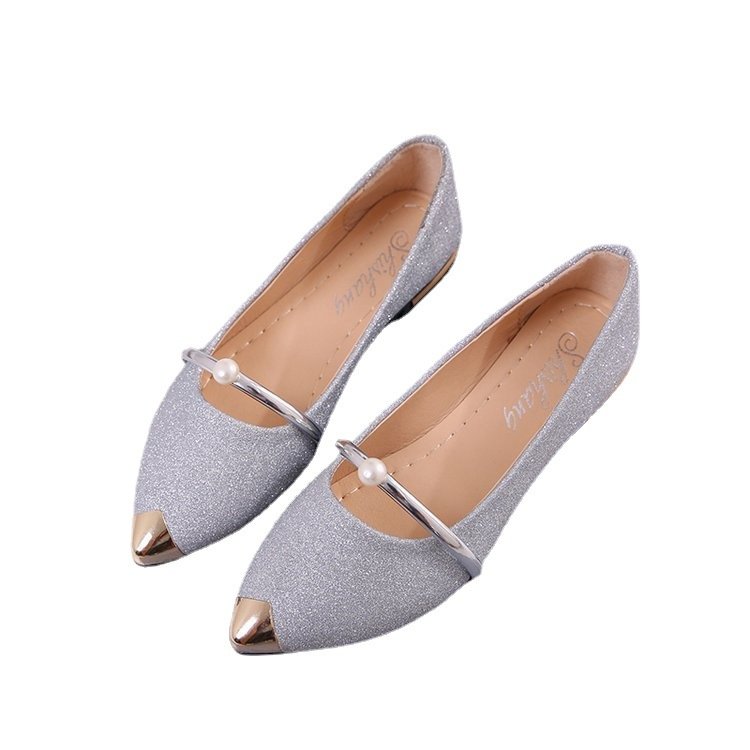 2024 Spring New Frosted Female Shoe Cover Toe Flat Shoes Casual Fashion Shallow Mouth Single Shoe Wholesale