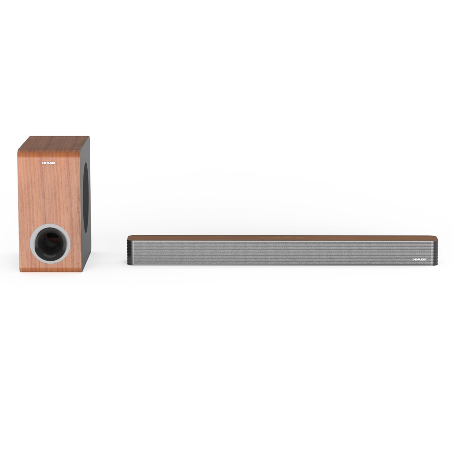 2.1 Soundbar with Subwoofer Wireless for Bluetooth Home Theater Audio Speaker Elegant Wooden Design for TV and Boat