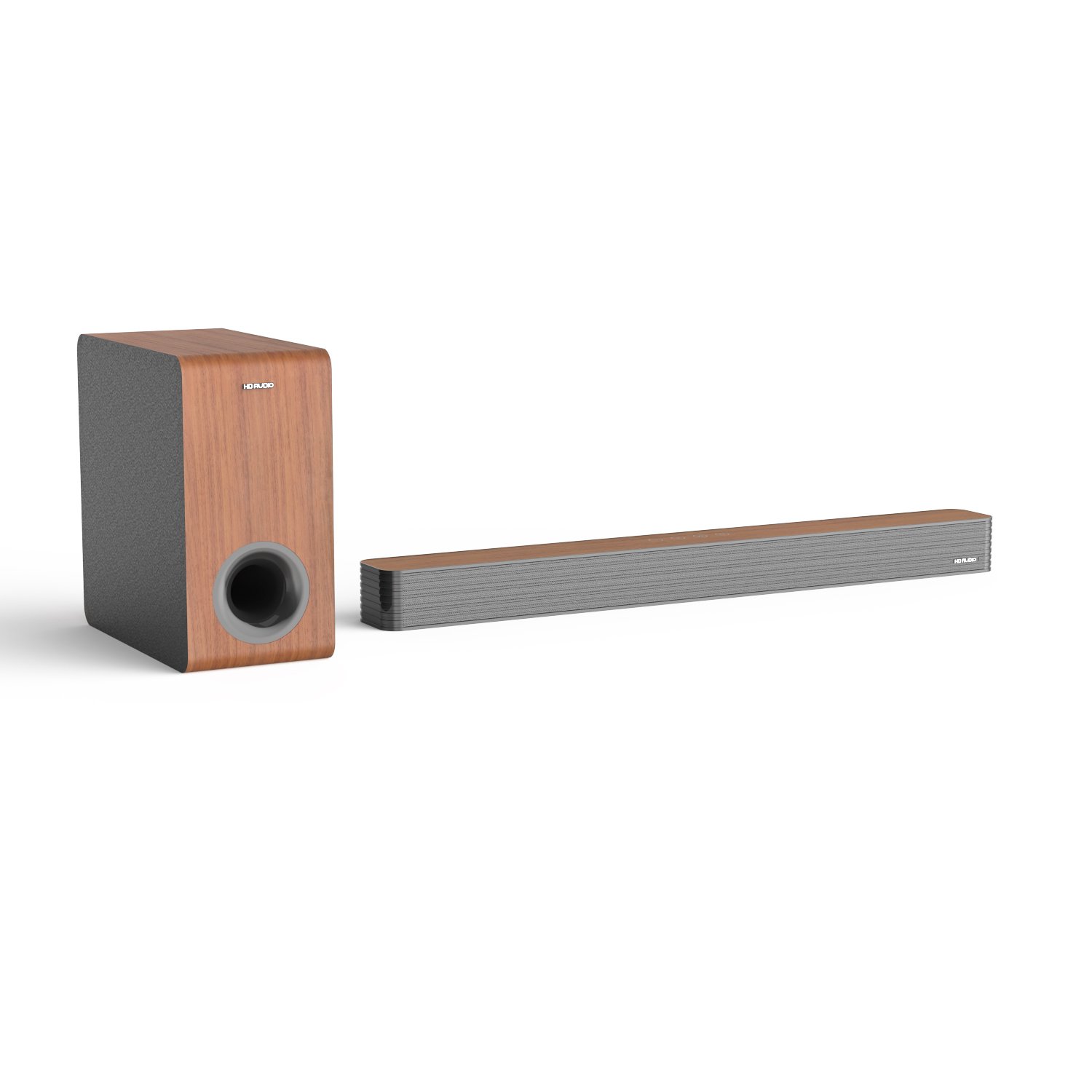 2.1 Soundbar with Subwoofer Wireless for Bluetooth Home Theater Audio Speaker Elegant Wooden Design for TV and Boat
