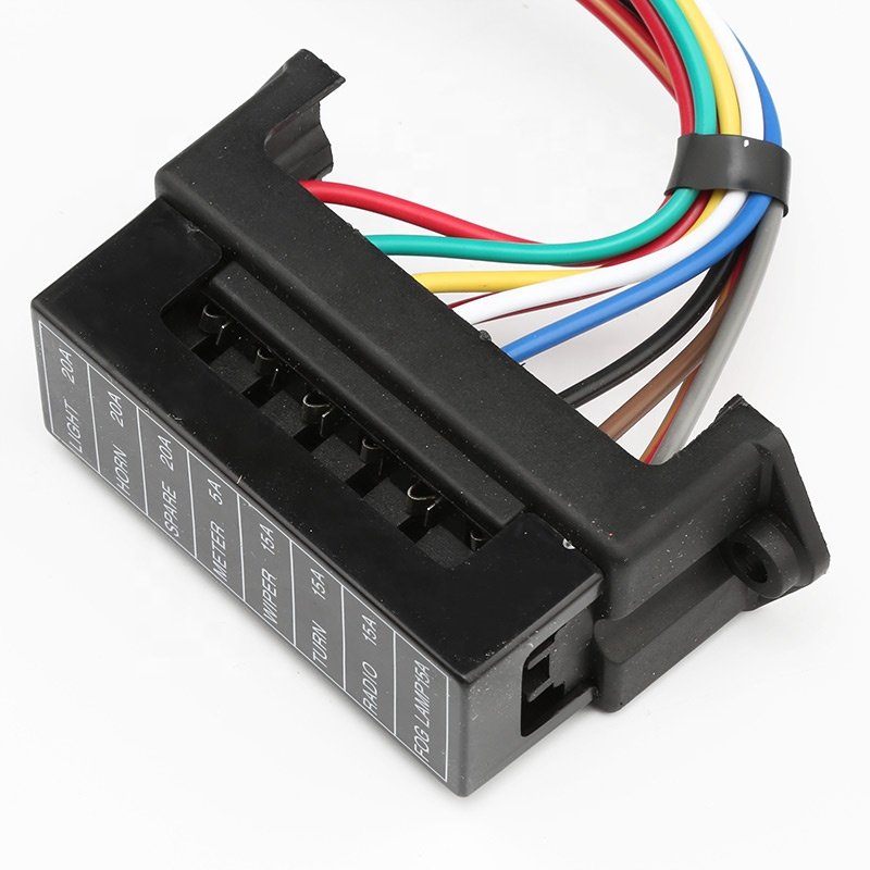 Universal 4 6 8 10 12 Way Circuit ATC ATO Blade Fuse Holder Block Box DC 32V with Wire Modification for Bus Trailer Ship Tanker