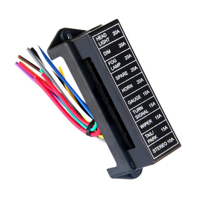 Universal 4 6 8 10 12 Way Circuit ATC ATO Blade Fuse Holder Block Box DC 32V with Wire Modification for Bus Trailer Ship Tanker