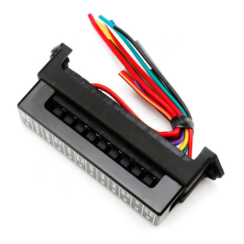 Universal 4 6 8 10 12 Way Circuit ATC ATO Blade Fuse Holder Block Box DC 32V with Wire Modification for Bus Trailer Ship Tanker