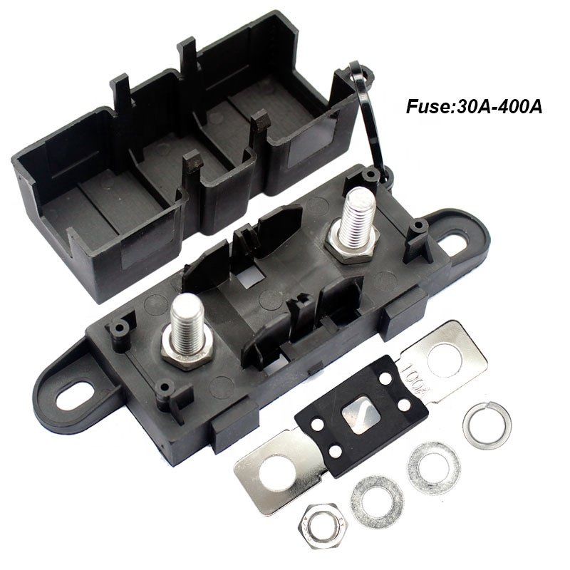 50- 300A MEGA Fuse Holder 12V Car 32V Inline Battery Blade Mega Fuse Block with Cover for Boat Bus Automotive