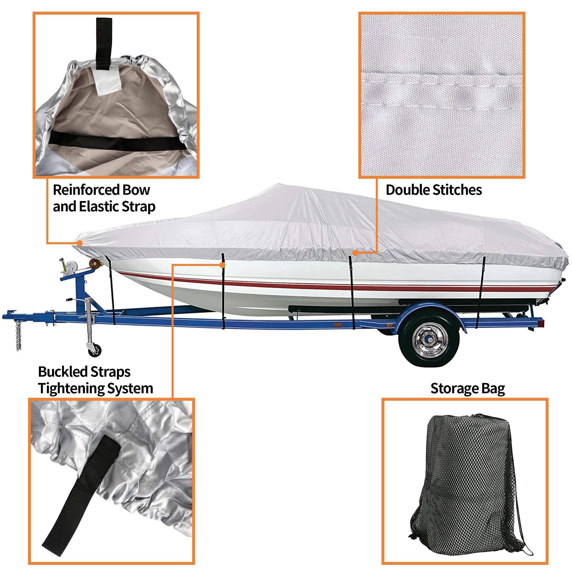Custom Logo 600D Heavy Duty All Weather Boat Cover Durable UVproof Dustproof Boat Tarp Cover