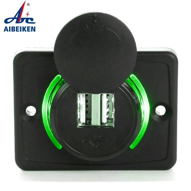 DC 12V 24V Panel Mount Dual 3.1A Train Tram Marine Boat Car Bus Seat USB Charging Port USB Charger