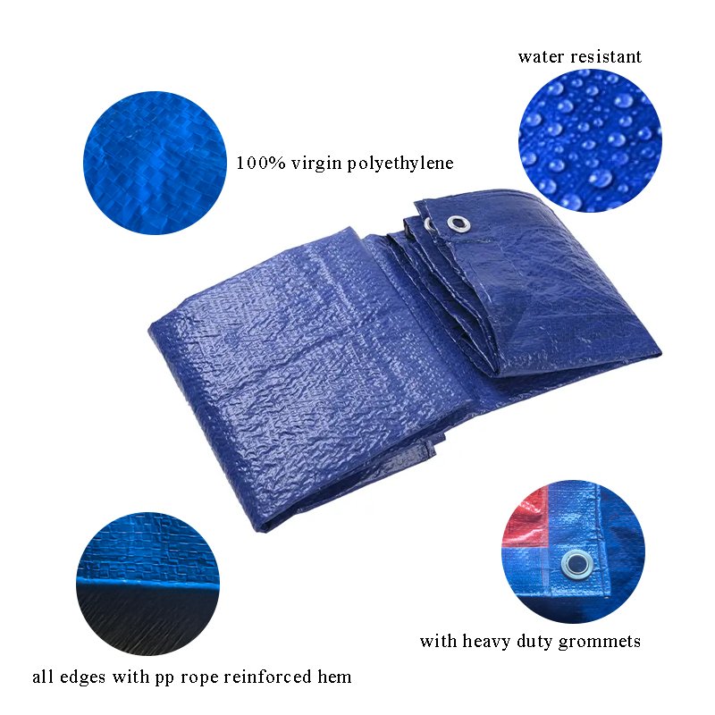 Tarpaulin Poly Truck Cover Blue White Pe Tarp Outdoor PE Tarpaulin Roll,pvc / Pe Tarpaulin, Manufacture 3X3 Leno PE Tarpaulin