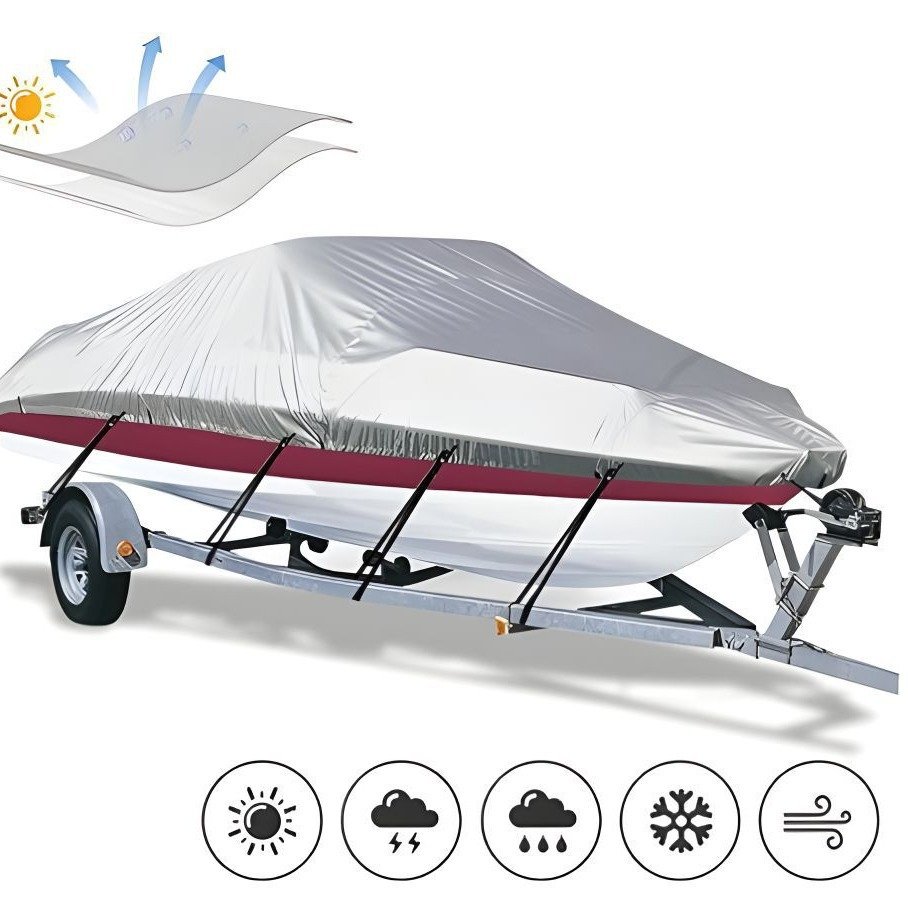 Marine Grade Polyester Cloth Waterproof Custom Boat Cover V-Hull Tribody Anti-UV Speedboat Cover