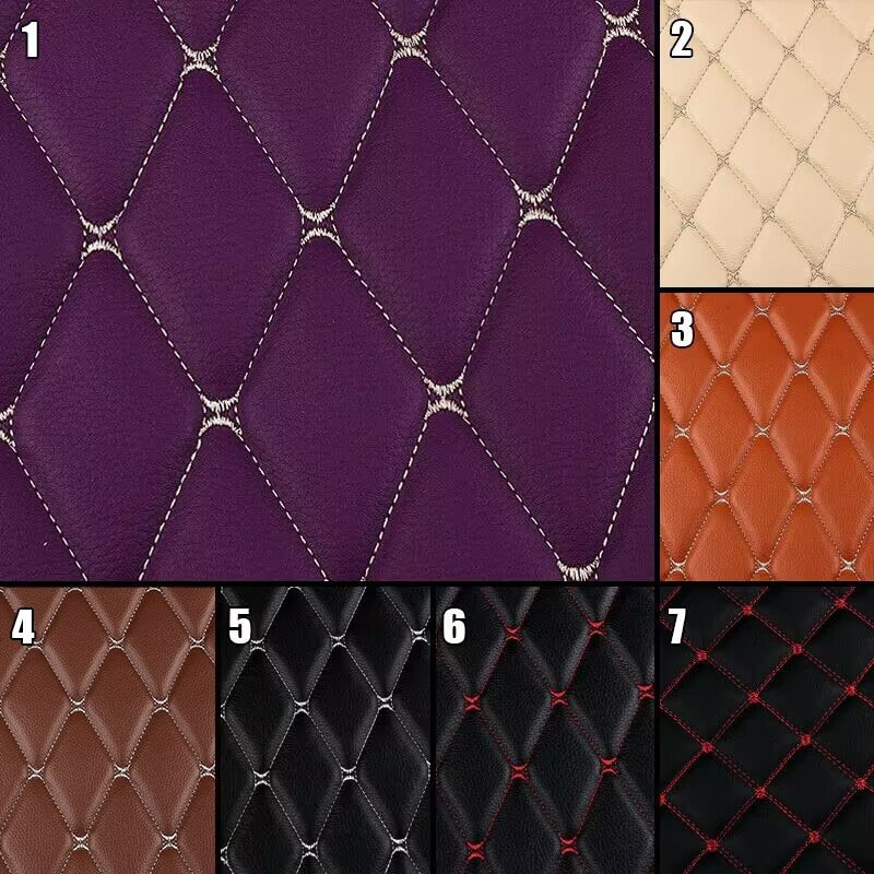 Fashion Car Interior Embroidery Quilted Leather With Foam Sofa Car Seat Covering Various Design Pattern Free Sample