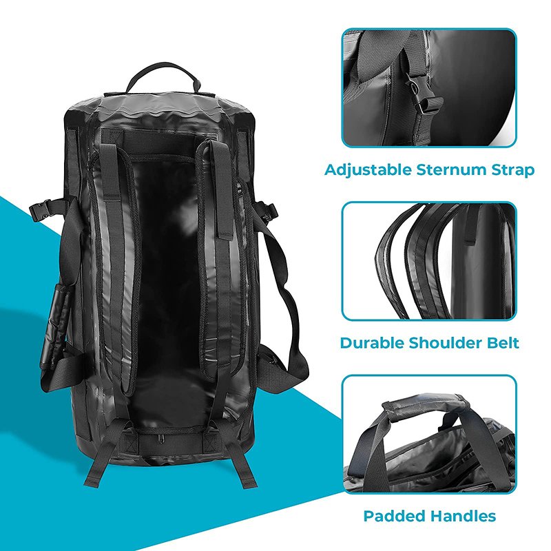 Manufacturer Custom Logo 60L PVC Dry Bag Waterproof Swimming Dry Bag for Hiking and Camping Large Capacity Backpack